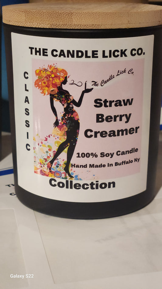 10 oz Black Jar Straw Berry Creamer