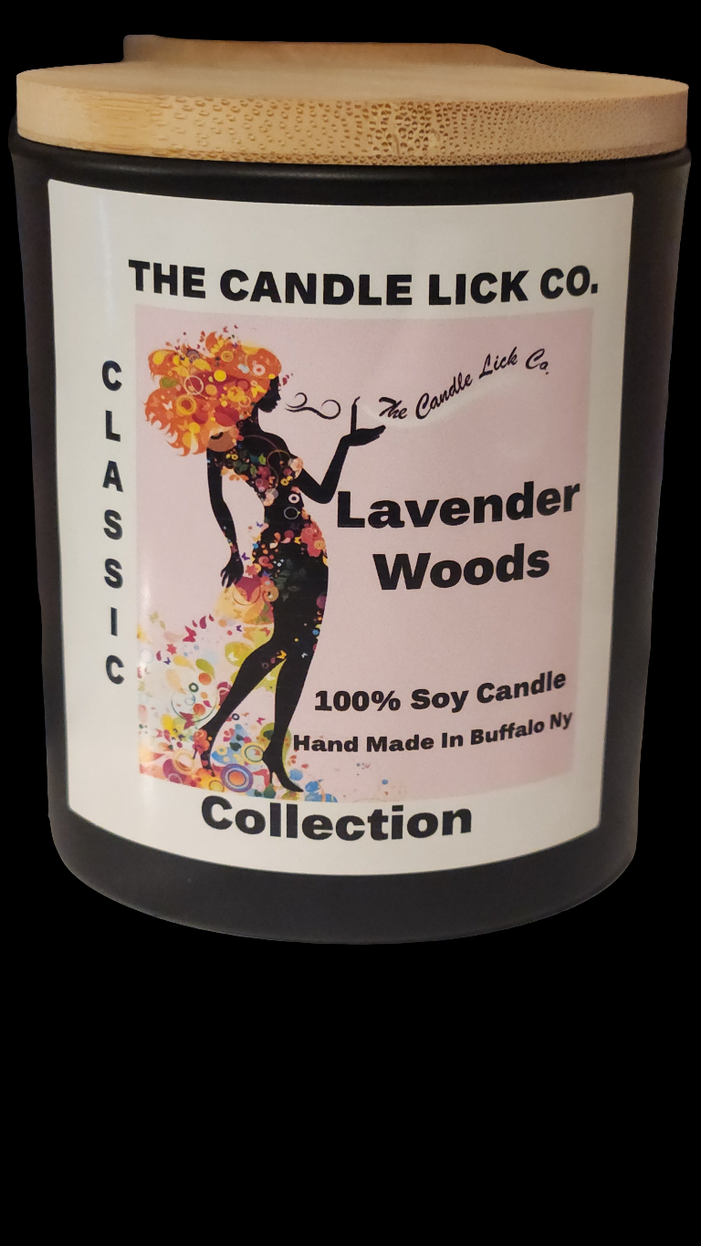 10oz Black Jar Lavender Woods